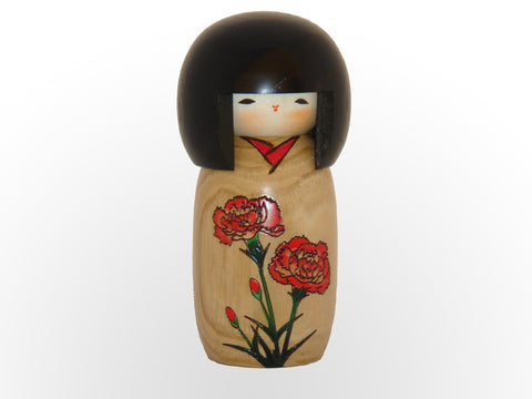 Hanamonogatari Kanesyon, Natural wood color kokeshi Carnation U-9-5