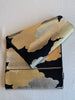 Vintage Japanese black obi with 3 shades of gold cloud design