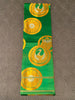 Vintage Japanese green silk obi with Crane and 2 other designs