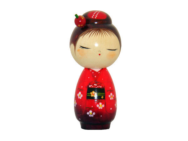 Hanadayori Kokeshi Doll with Flower Accents T-10