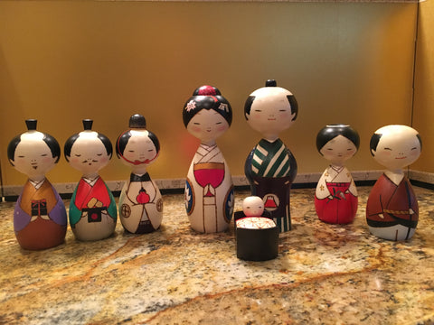 Special 8-pc Kokeshi Nativity Set